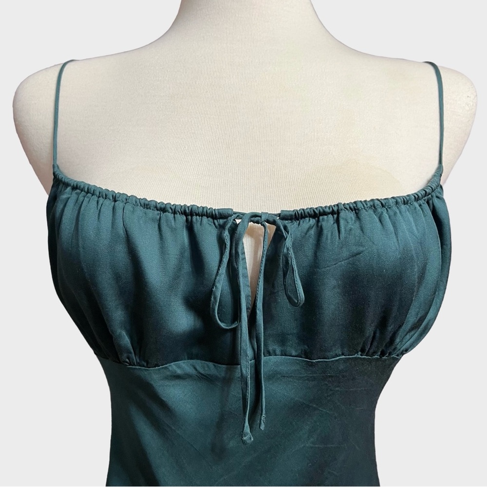 PINK Victoria’s Secret TENCEL™ Slip Mini Dress | Y2K Emerald Green S-M - Picture 4 of 10